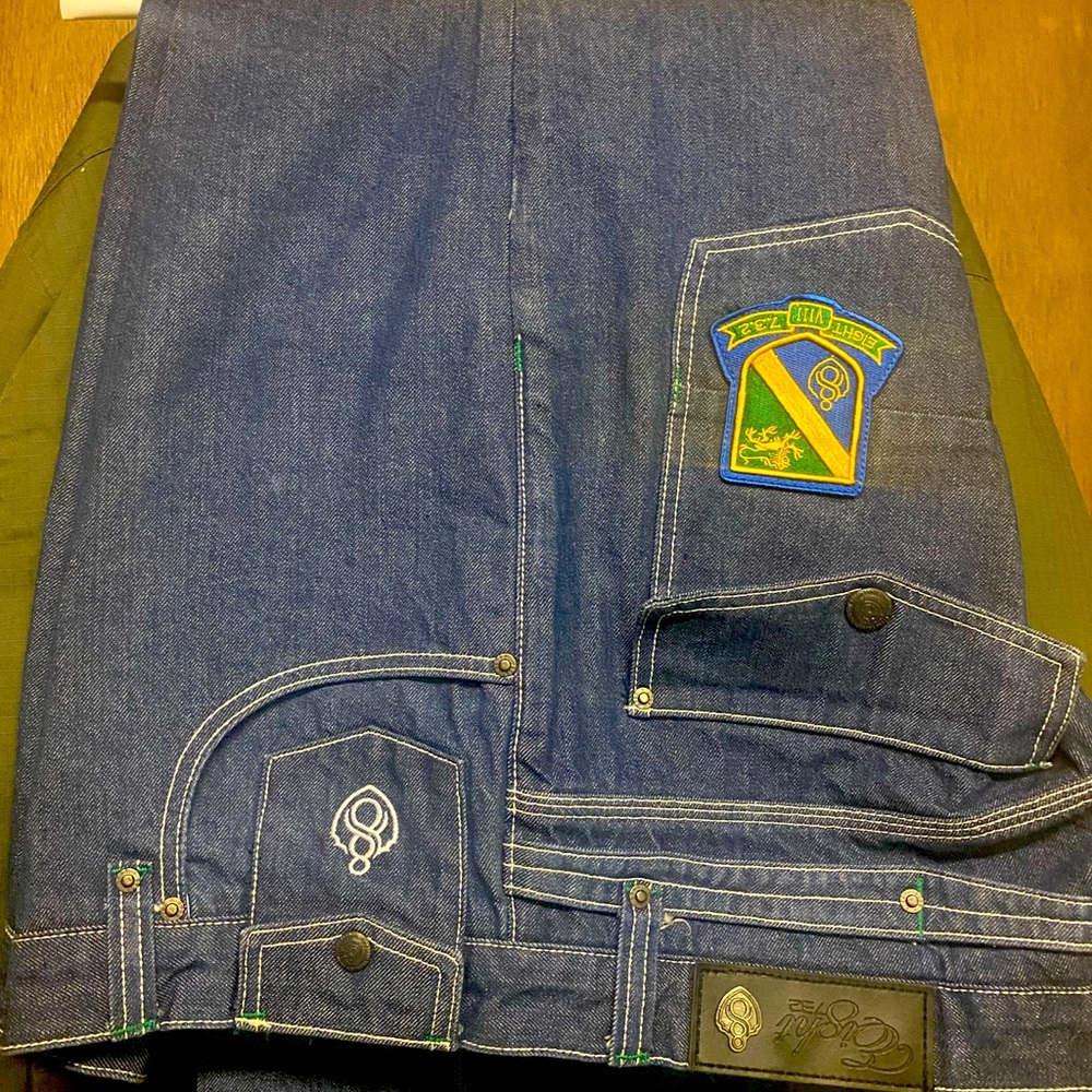 Eighth 732 Plaid Shirt and Matching Jeans  and Size 42X34 Green/Blue/ Yellow